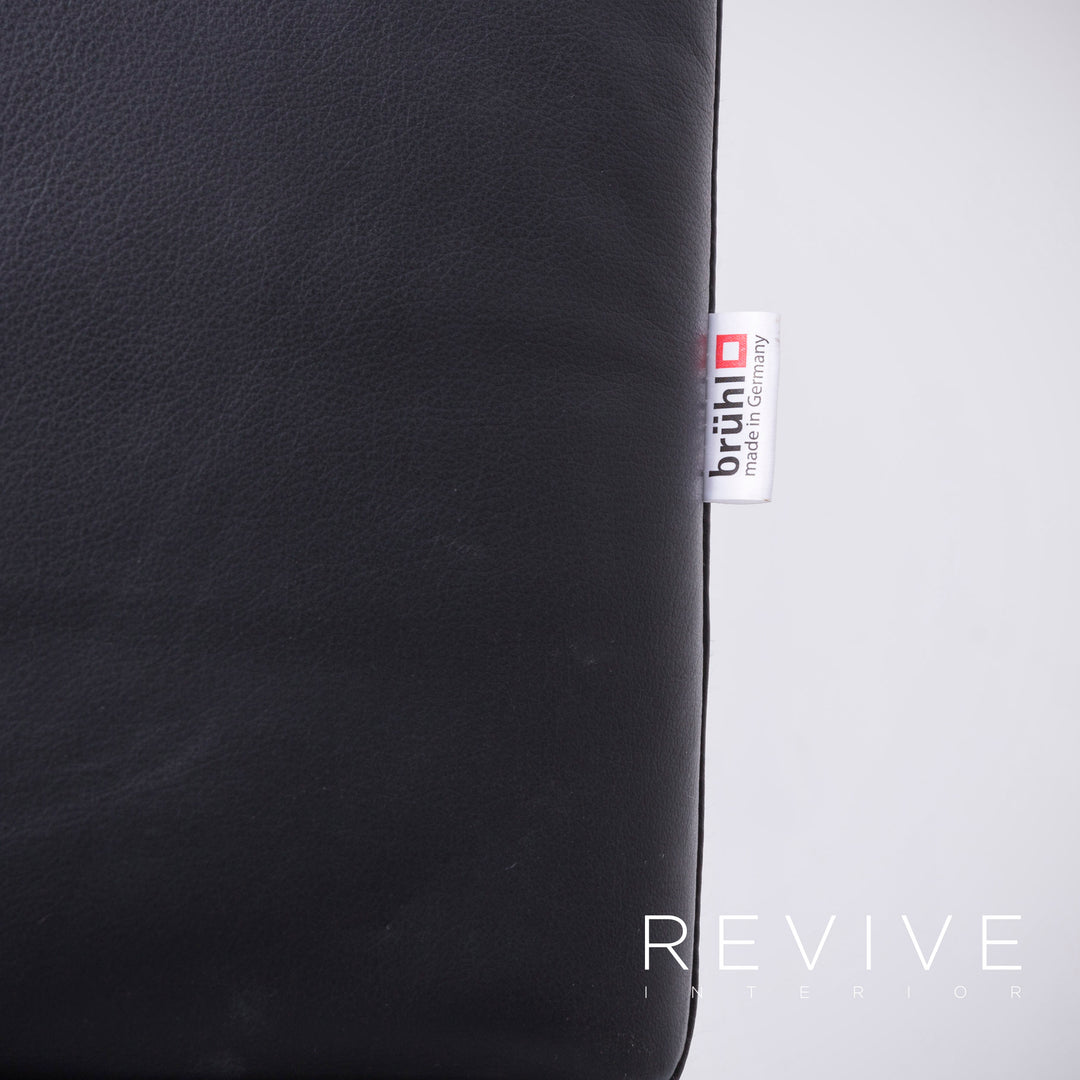 Brühl Alba Leder Ecksofa Schwarz Echtleder Couch Funktion #6347
