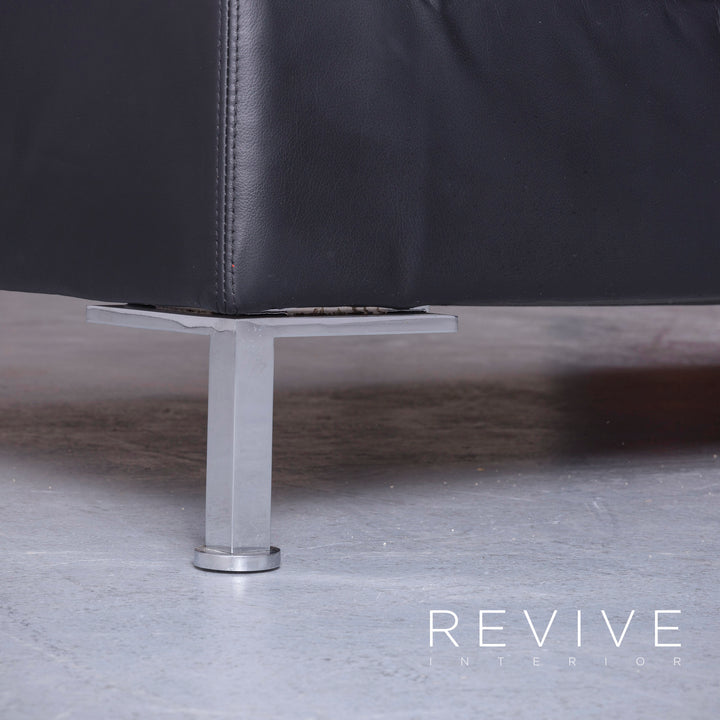 Brühl Alba Leder Ecksofa Schwarz Echtleder Couch Funktion #6347