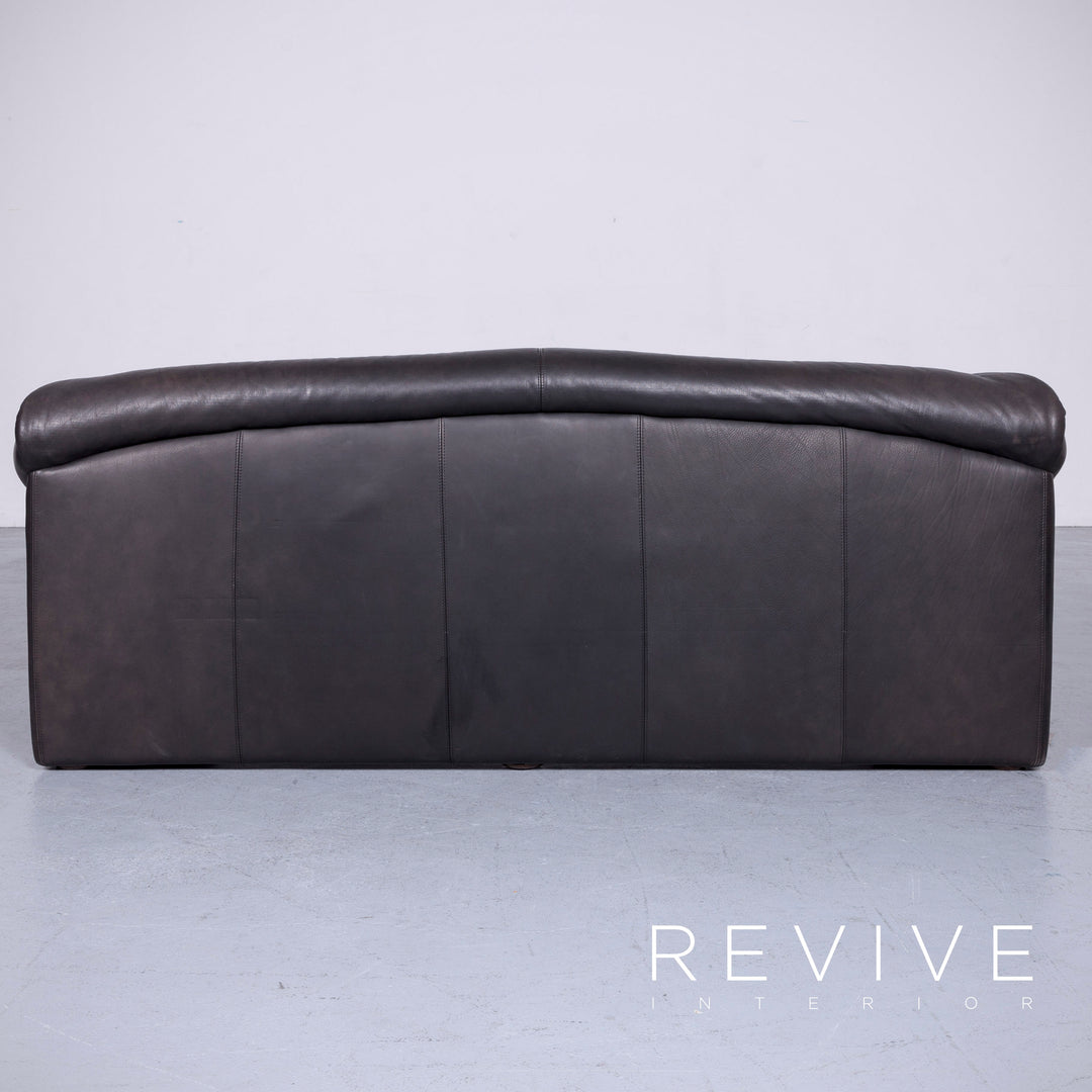 Brühl Designer Leder Sofa Schwarz Echtleder Dreisitzer Couch #6275