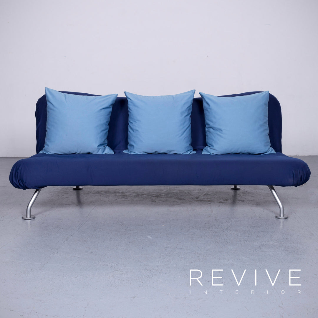 Brühl more Designer Stoff Sofa Blau Dreisitzer Funktion Schlafsofa #6542