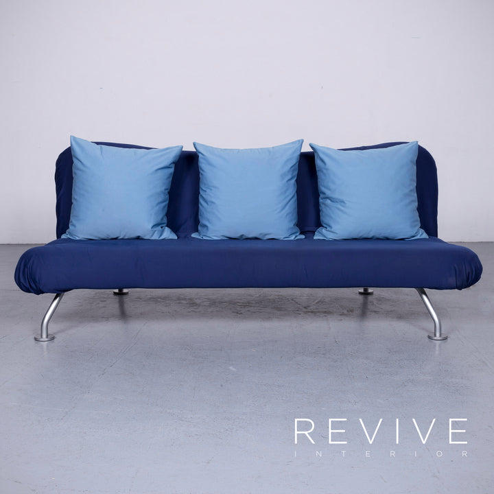 Brühl more Designer Stoff Sofa Blau Dreisitzer Funktion Schlafsofa #6542