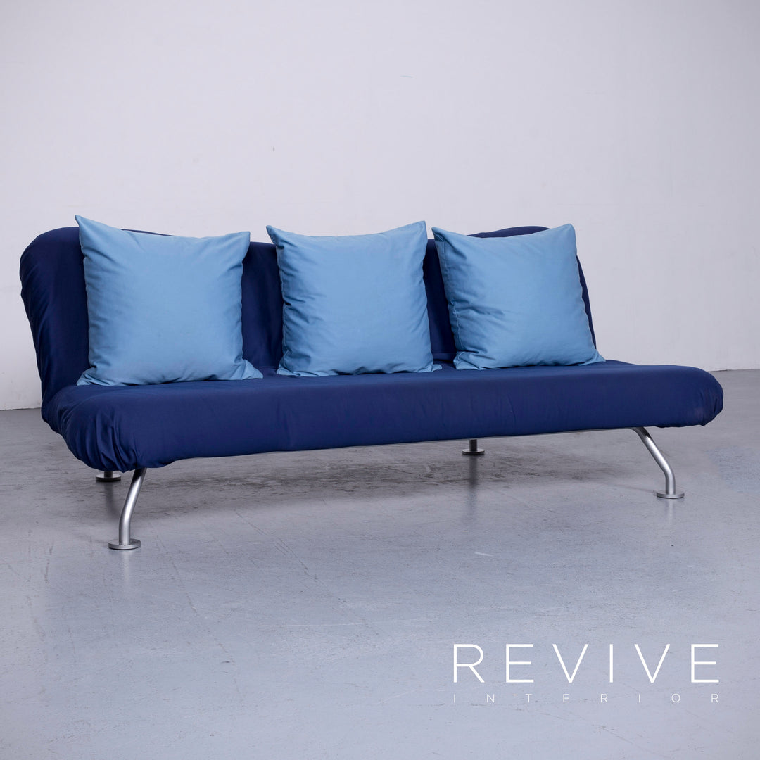 Brühl more Designer Stoff Sofa Blau Dreisitzer Funktion Schlafsofa #6542