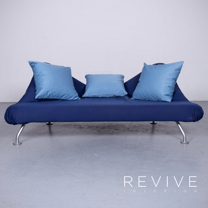 Brühl more Designer Stoff Sofa Blau Dreisitzer Funktion Schlafsofa #6542