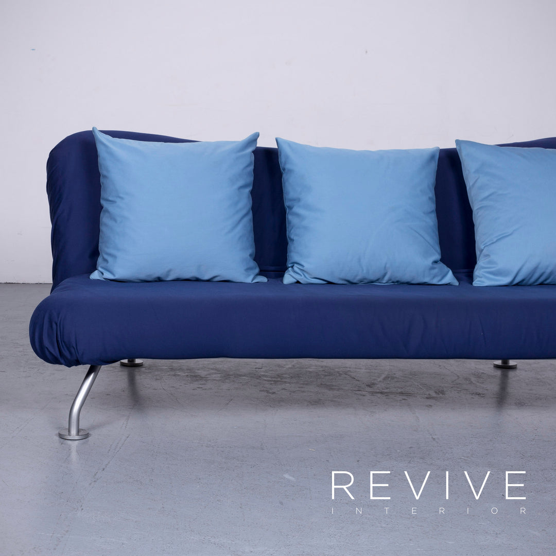 Brühl more Designer Stoff Sofa Blau Dreisitzer Funktion Schlafsofa #6542