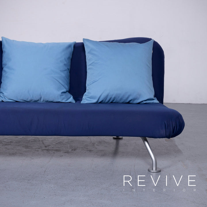 Brühl more Designer Stoff Sofa Blau Dreisitzer Funktion Schlafsofa #6542