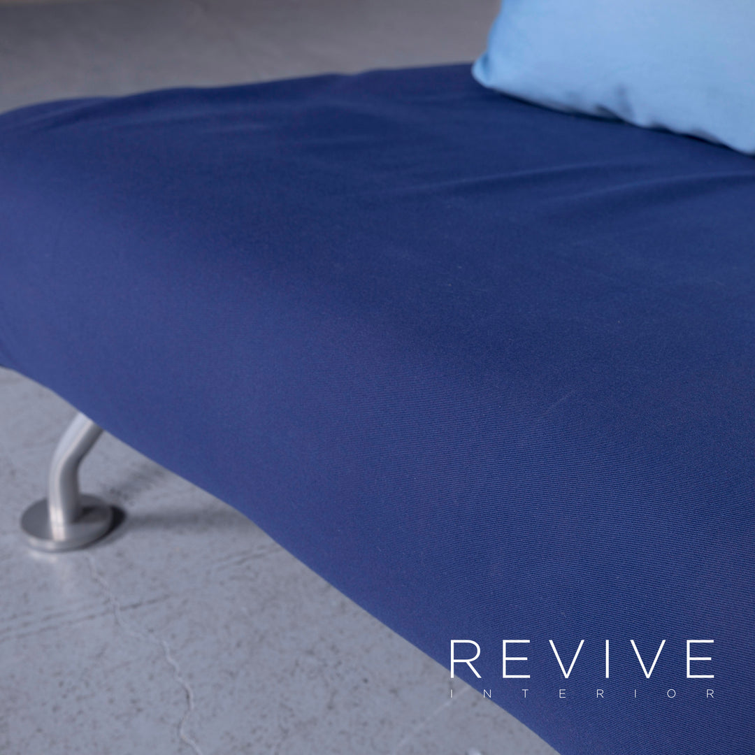 Brühl more Designer Stoff Sofa Blau Dreisitzer Funktion Schlafsofa #6542