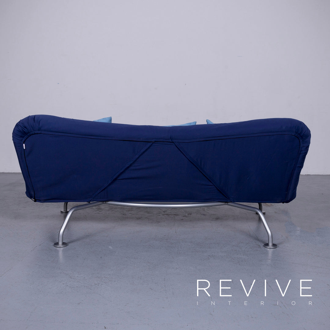 Brühl more Designer Stoff Sofa Blau Dreisitzer Funktion Schlafsofa #6542