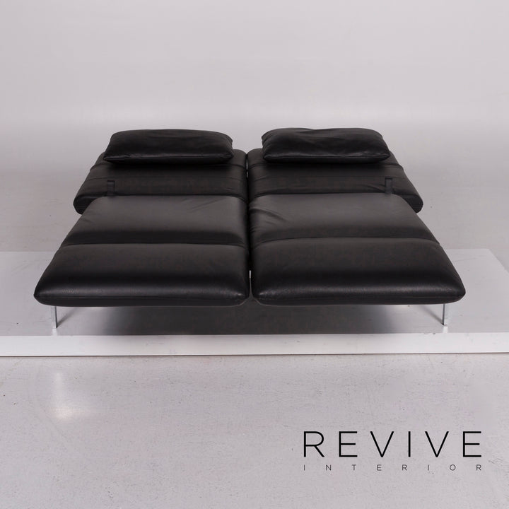 Brühl Roro Medium Leather Sofa Black Two Seater incl. Feature #11661