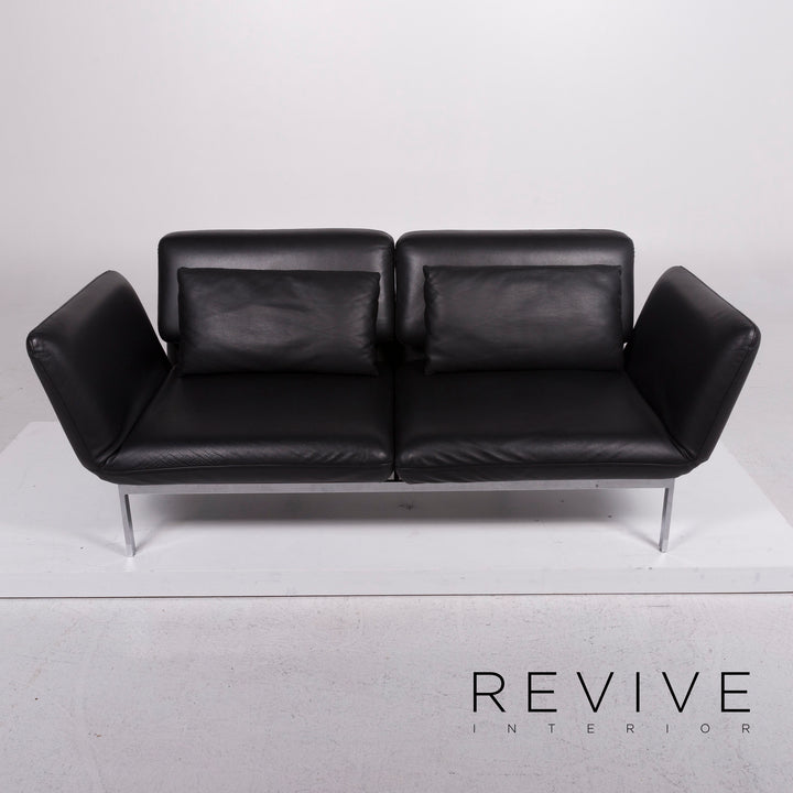 Brühl Roro Medium Leather Sofa Black Two Seater incl. Feature #11661