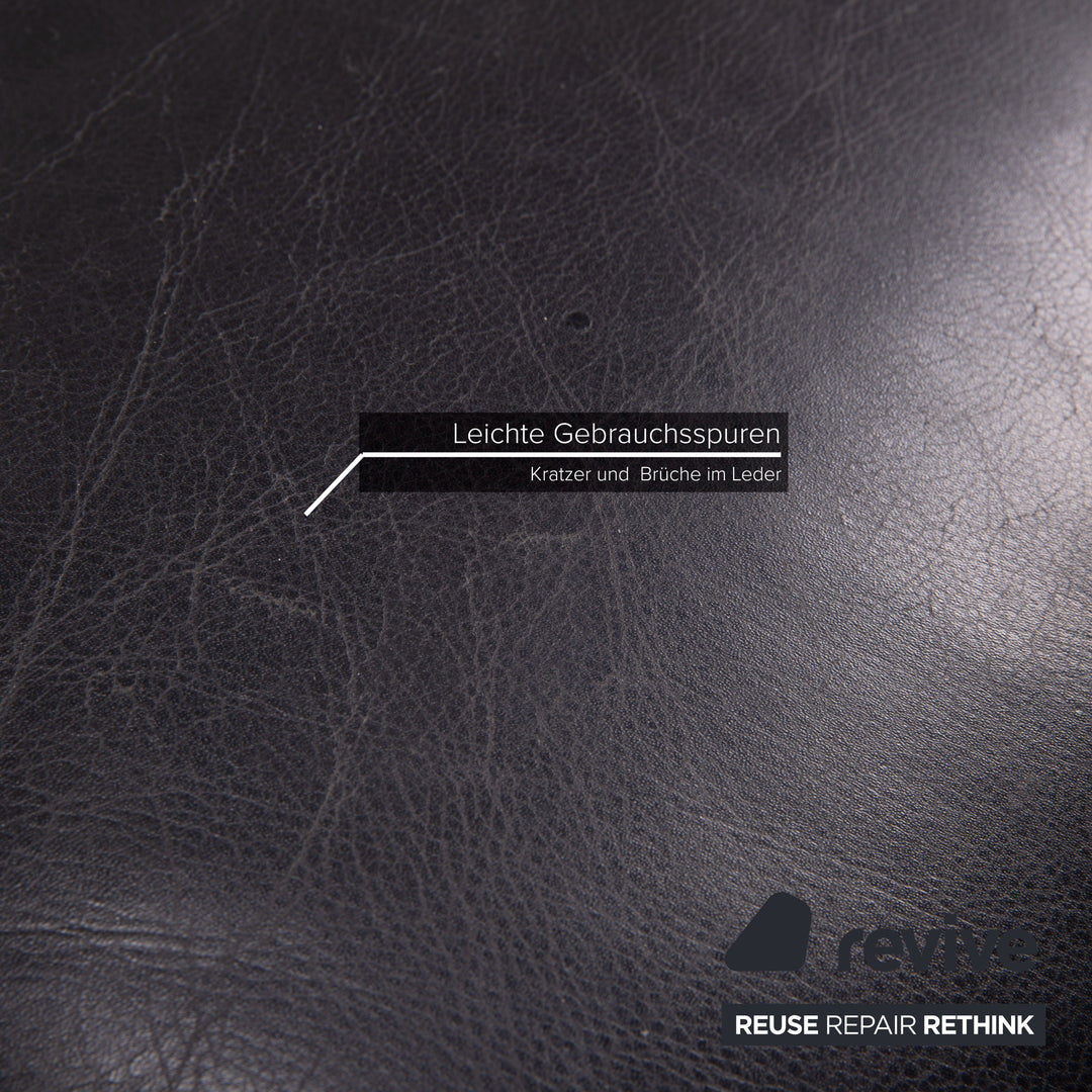 Leolux Danaide Leder Sofa Schwarz Zweisitzer Funktion Couch