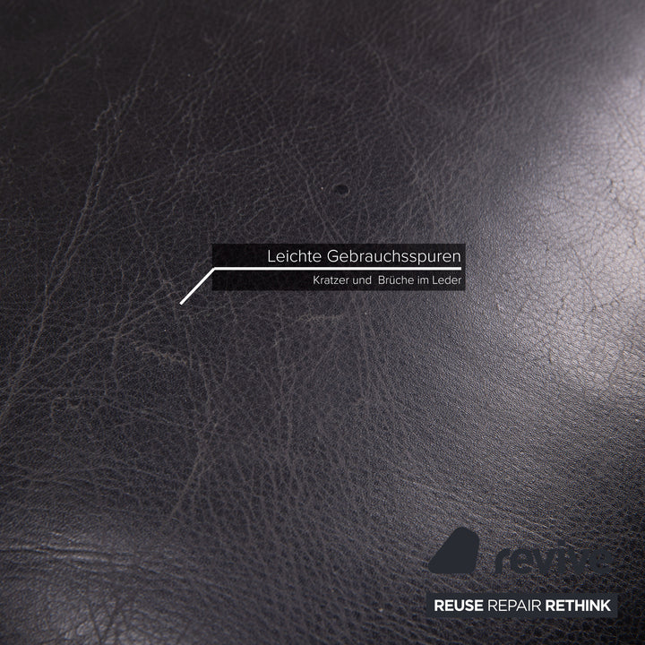 Leolux Danaide Leder Sofa Schwarz Zweisitzer Funktion Couch