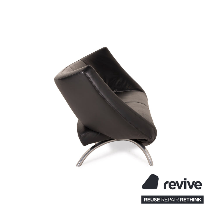 Leolux Danaide Leder Sofa Schwarz Zweisitzer Funktion Couch