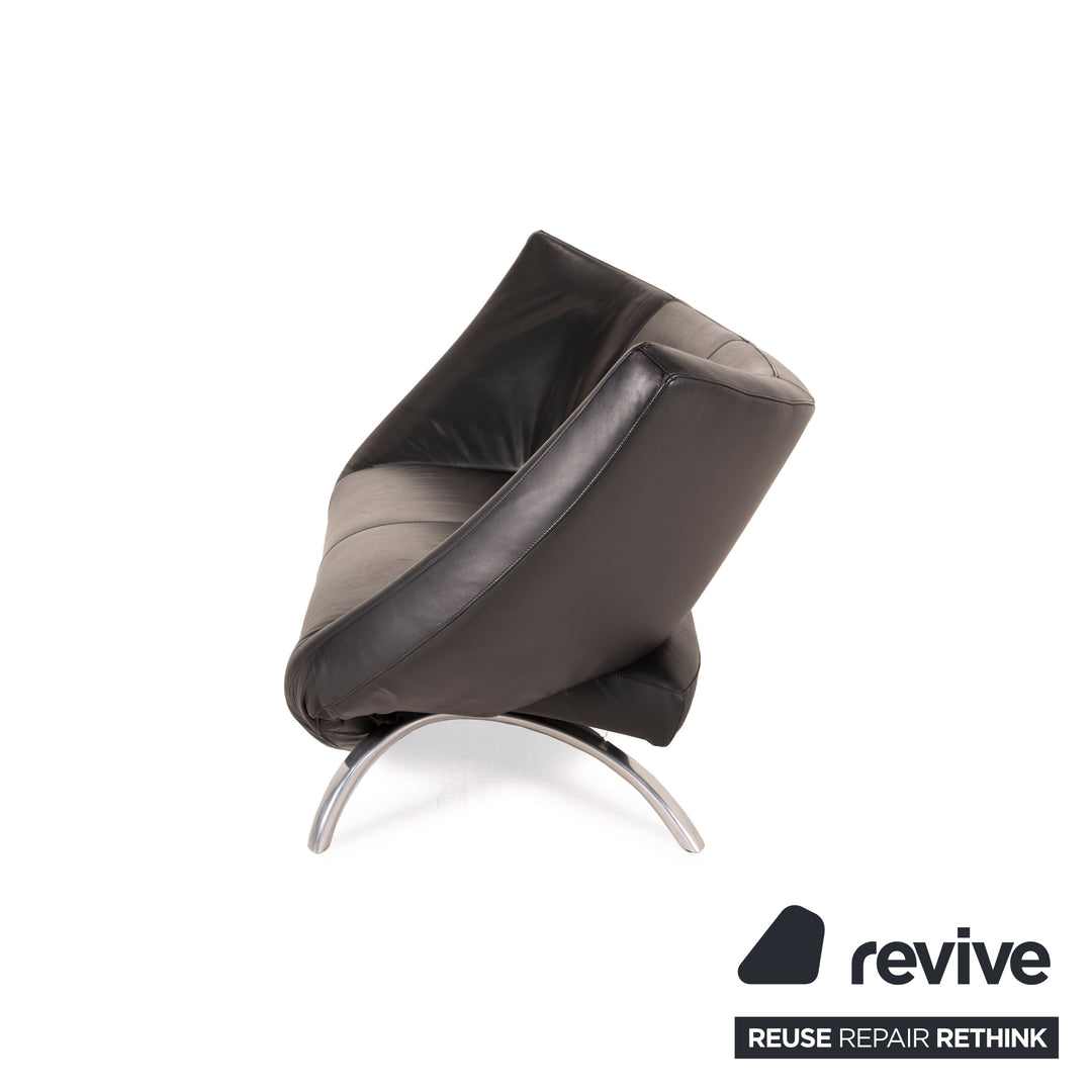 Leolux Danaide Leder Sofa Schwarz Zweisitzer Funktion Couch