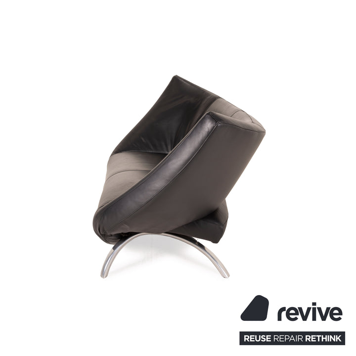 Leolux Danaide Leder Sofa Schwarz Zweisitzer Funktion Couch