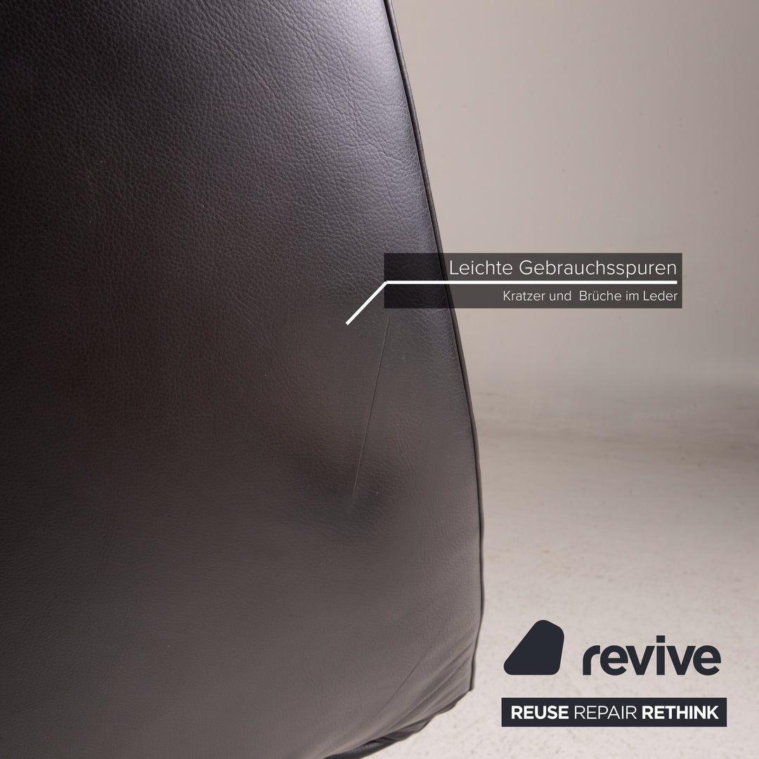 Leolux Danaide Leder Sofa Schwarz Zweisitzer Funktion Couch