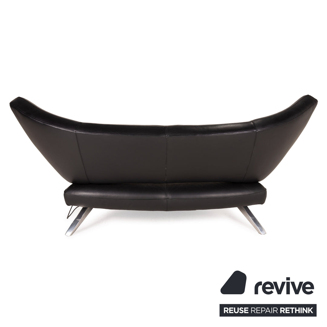 Leolux Danaide Leder Sofa Schwarz Zweisitzer Funktion Couch