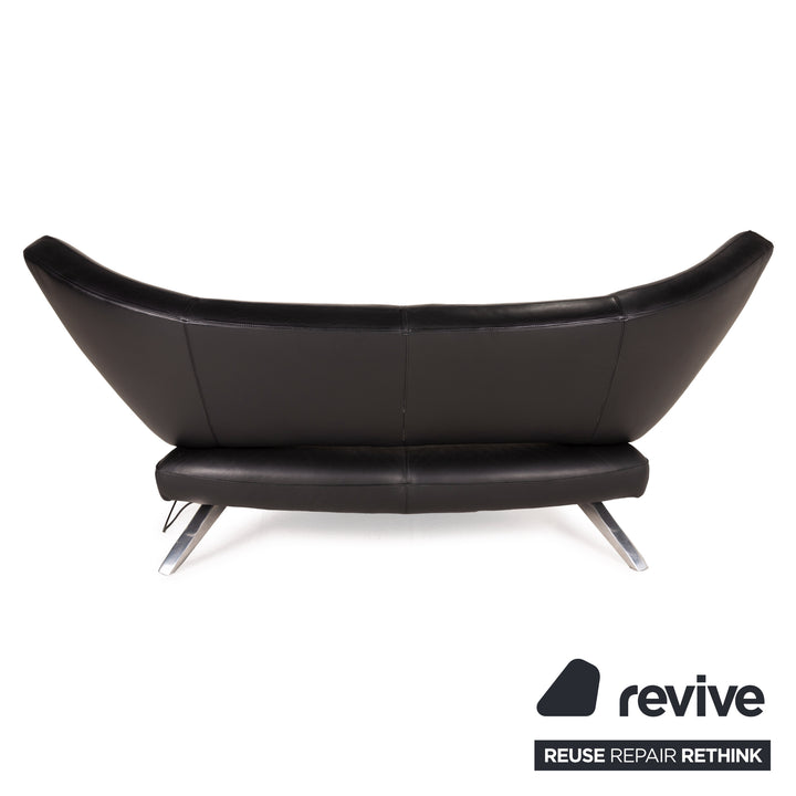 Leolux Danaide Leder Sofa Schwarz Zweisitzer Funktion Couch