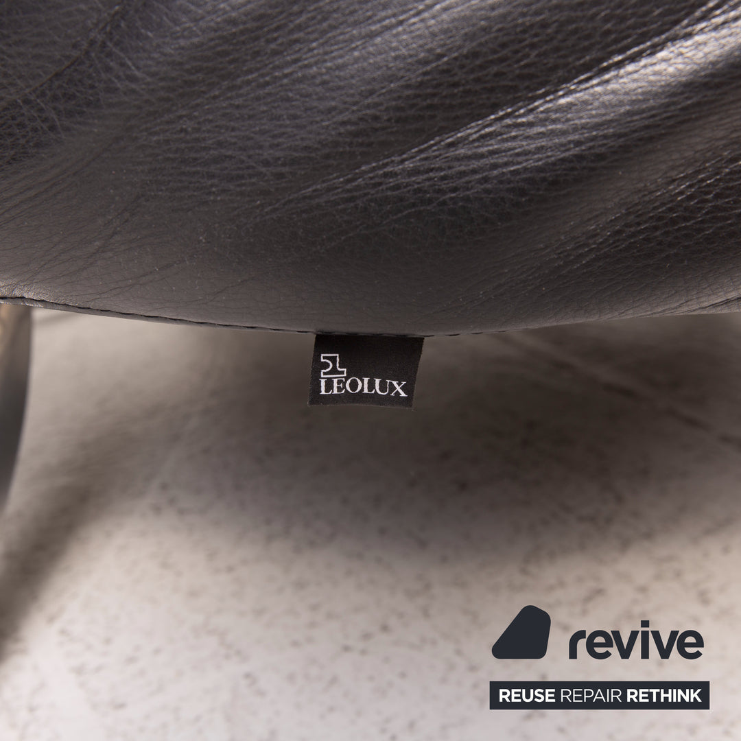 Leolux Danaide Leder Sofa Schwarz Zweisitzer Funktion Couch