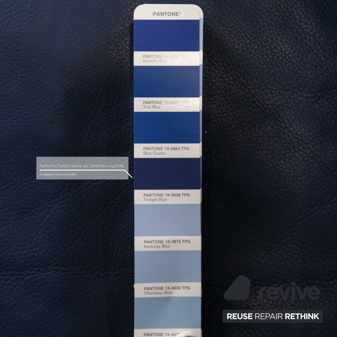 Leolux Leder Zweisitzer Blau Sofa Couch