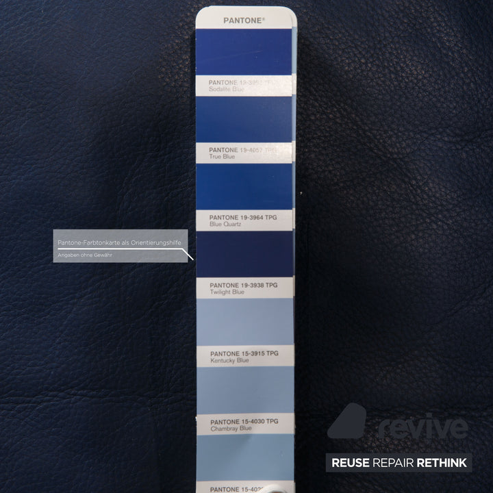 Leolux Leder Zweisitzer Blau Sofa Couch