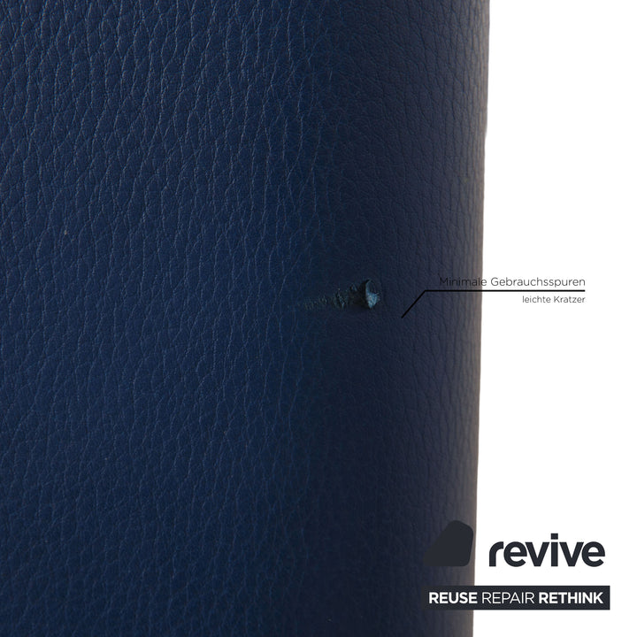 Leolux Leder Zweisitzer Blau Sofa Couch