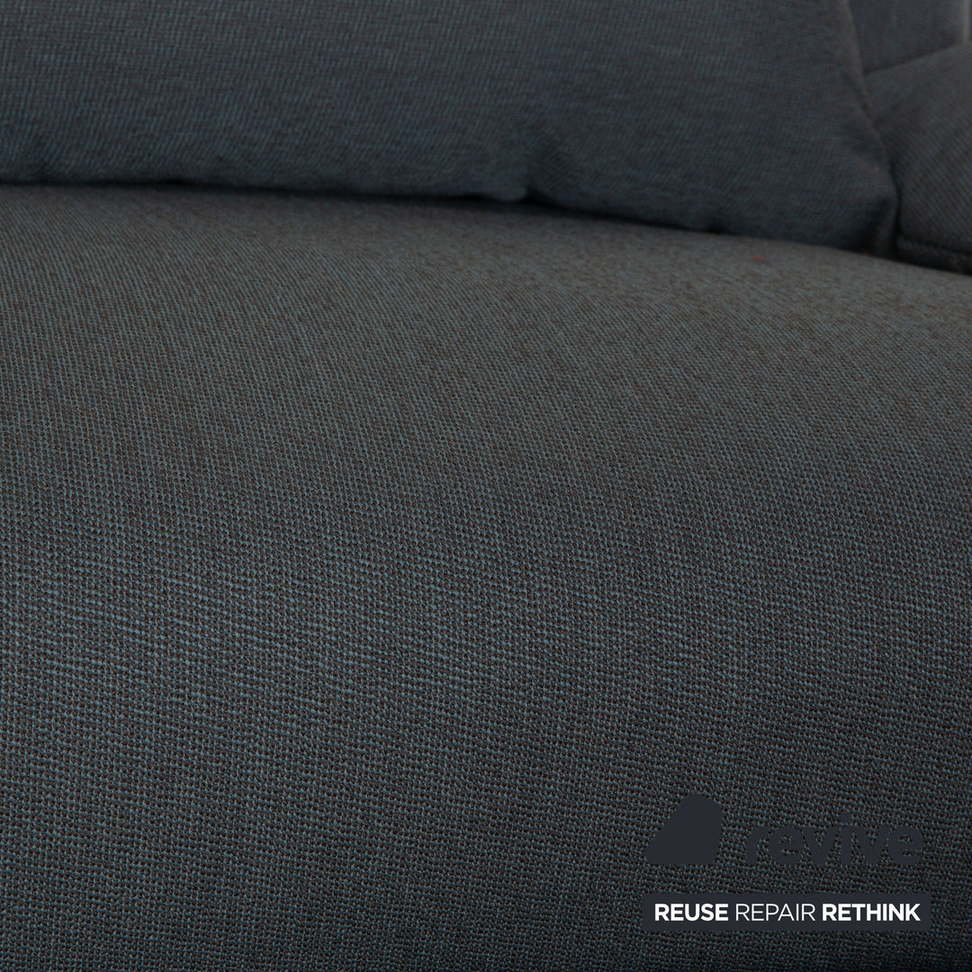 Ligne Roset Multy Stoff Dreisitzer Blau Schlafsofa inkl. Armlehnen Couch Sofa Schlaffunktion Neubezug