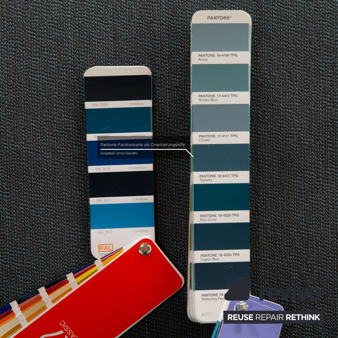 Ligne Roset Multy Stoff Dreisitzer Blau Schlafsofa inkl. Armlehnen Couch Sofa Schlaffunktion Neubezug