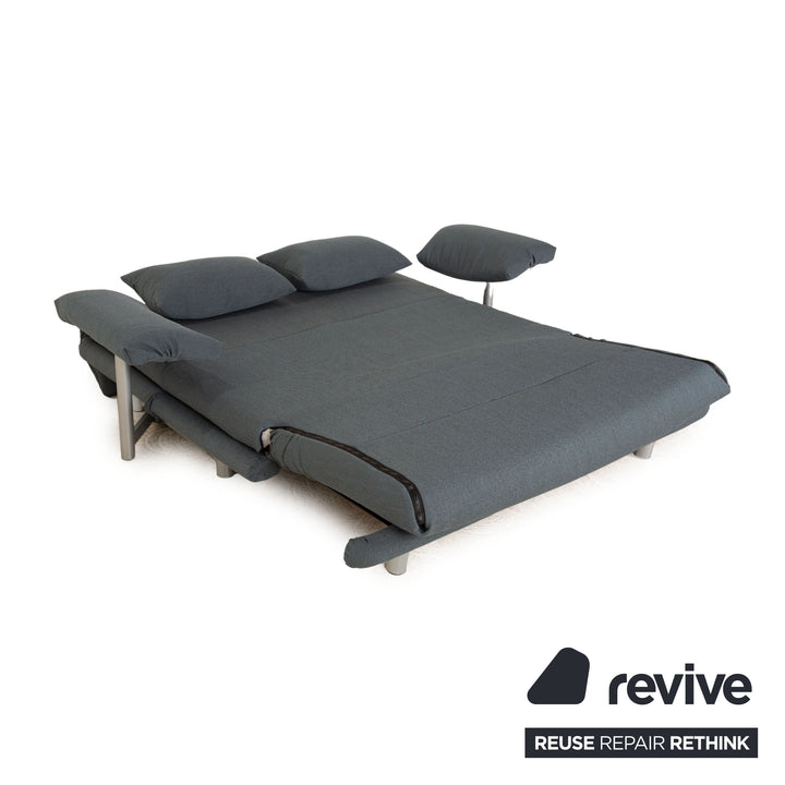 Ligne Roset Multy Stoff Dreisitzer Blau Schlafsofa inkl. Armlehnen Couch Sofa Schlaffunktion Neubezug