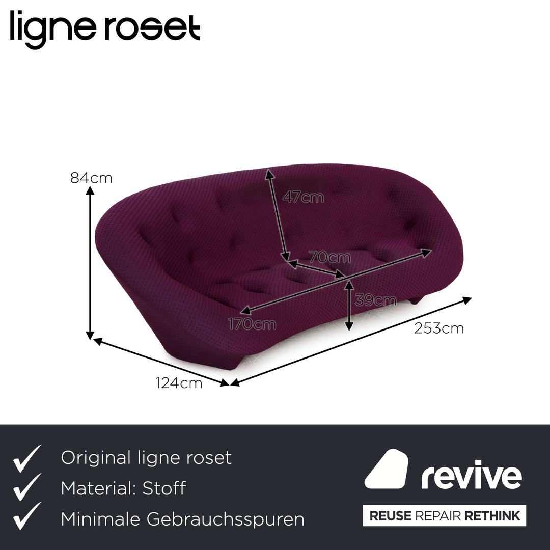 Ligne Roset Canapé En Tissu Ploum Violet Canapé Trois Places