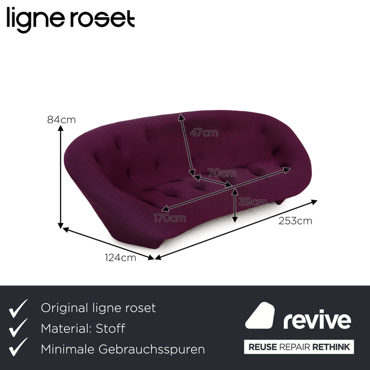 Ligne Roset Canapé En Tissu Ploum Violet Canapé Trois Places