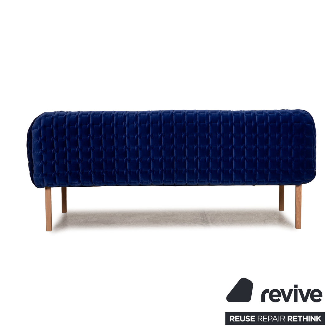ligne roset ensemble canapé tissu Ruché bleu crème fauteuil trois places tabouret