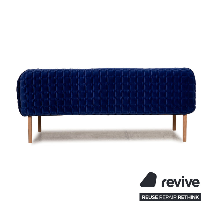 ligne roset ensemble canapé tissu Ruché bleu crème fauteuil trois places tabouret