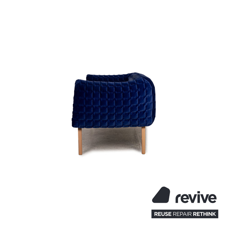 ligne roset ensemble canapé tissu Ruché bleu crème fauteuil trois places tabouret