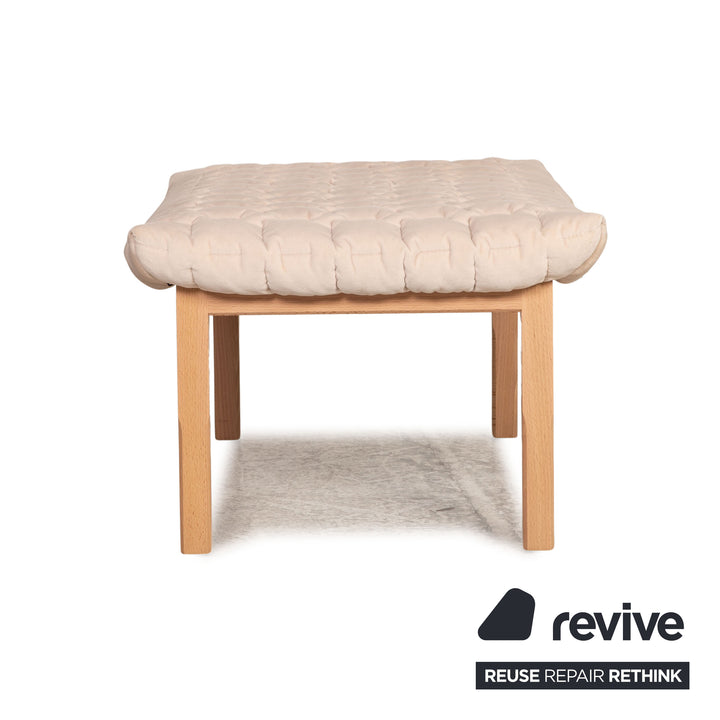 ligne roset ensemble canapé tissu Ruché bleu crème fauteuil trois places tabouret