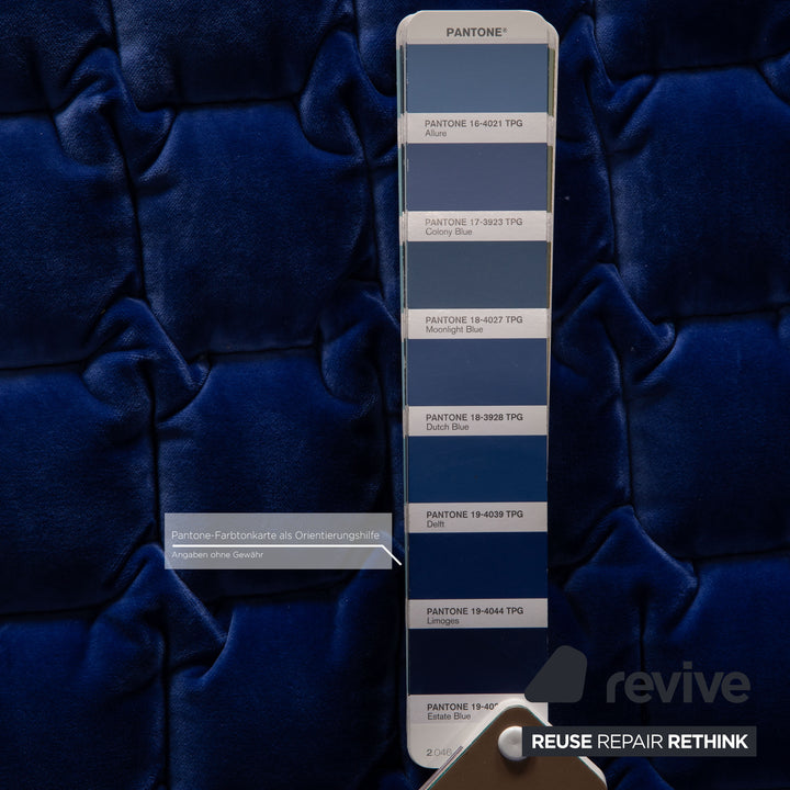 ligne roset ensemble canapé tissu Ruché bleu crème fauteuil trois places tabouret