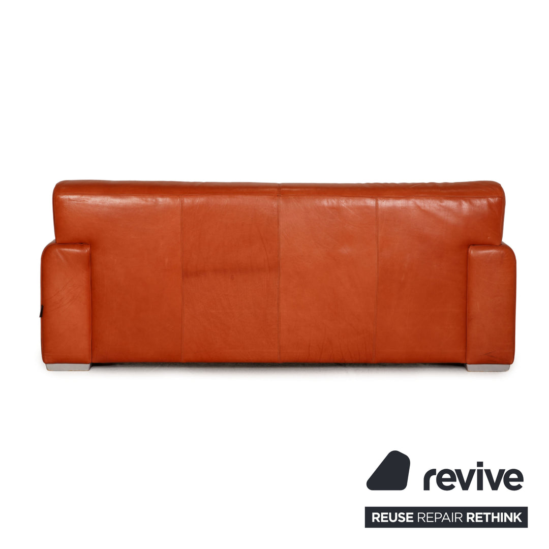 Machalke Ronda Leather Sofa Set Orange Two Seater Armchair