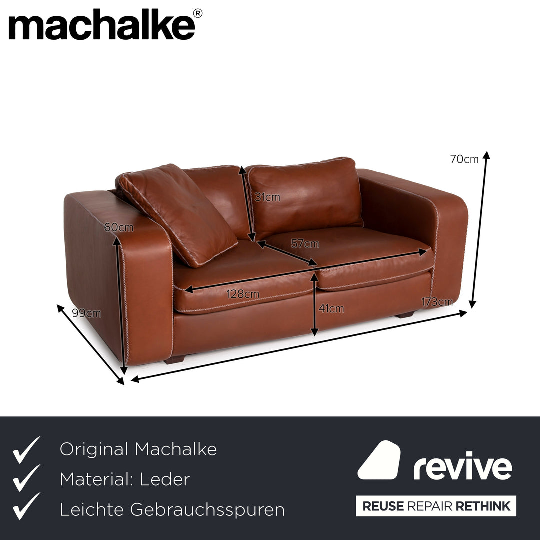 Machalke Valentino Leather Sofa Brown Two Seater