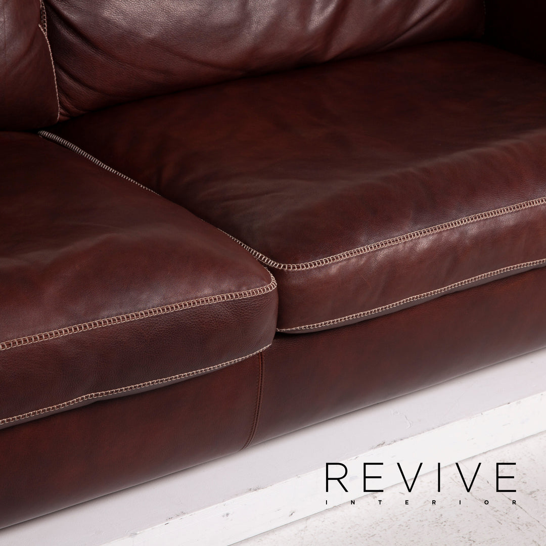 Machalke Valentino Leder Sofa Dunkelbraun Dreisitzer #15177