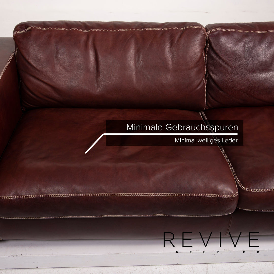 Machalke Valentino Leder Sofa Dunkelbraun Dreisitzer #15177