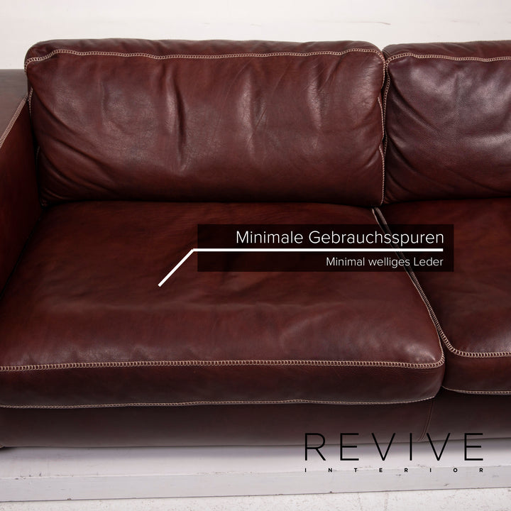 Machalke Valentino Leder Sofa Dunkelbraun Dreisitzer #15177