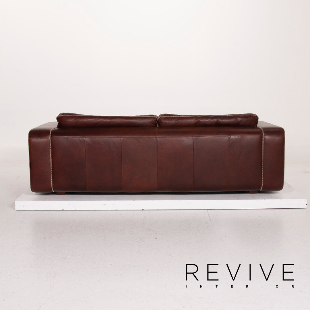 Machalke Valentino Leder Sofa Dunkelbraun Dreisitzer #15177
