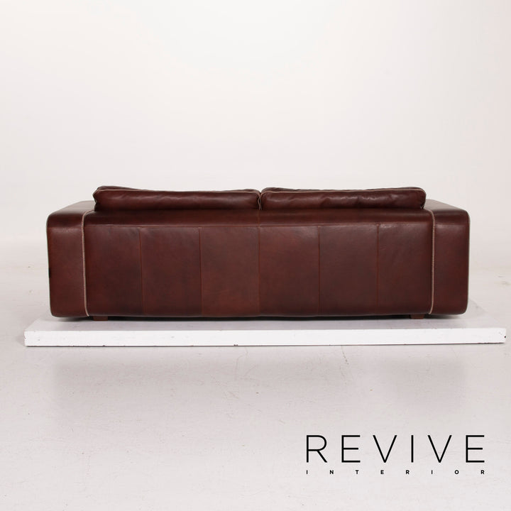 Machalke Valentino Leder Sofa Dunkelbraun Dreisitzer #15177