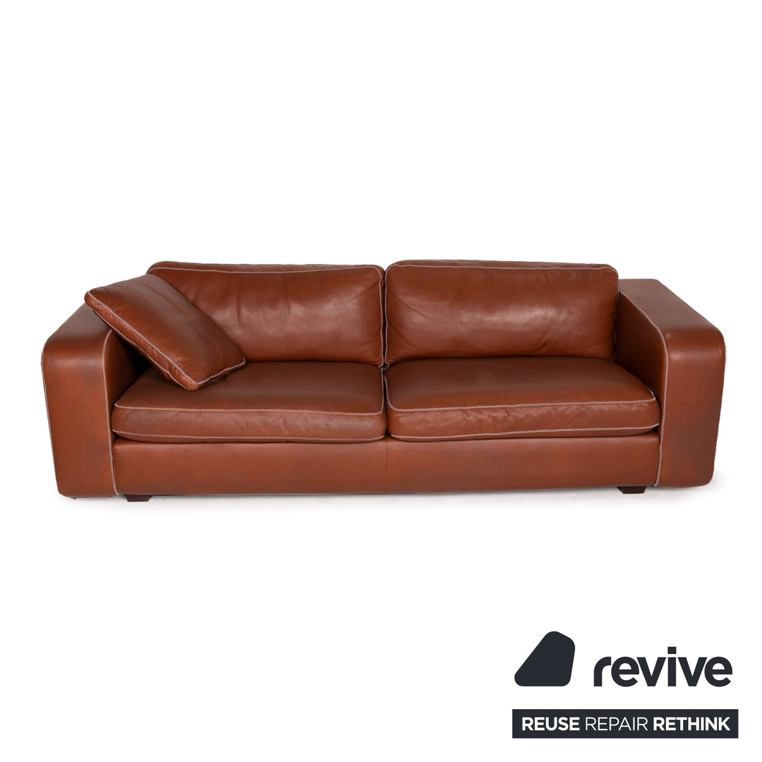 Machalke Valentino Leder Sofa Garnitur Braun 1xDreisitzer 1xZweisitzer Set