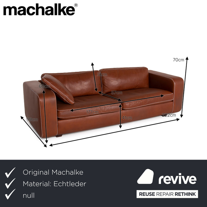Machalke Valentino Leder Sofa Garnitur Braun 1xDreisitzer 1xZweisitzer Set