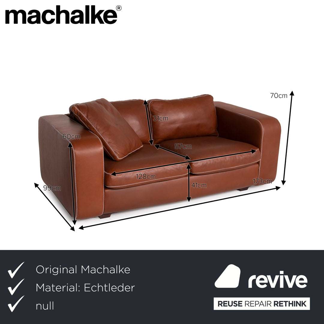 Machalke Valentino Leder Sofa Garnitur Braun 1xDreisitzer 1xZweisitzer Set