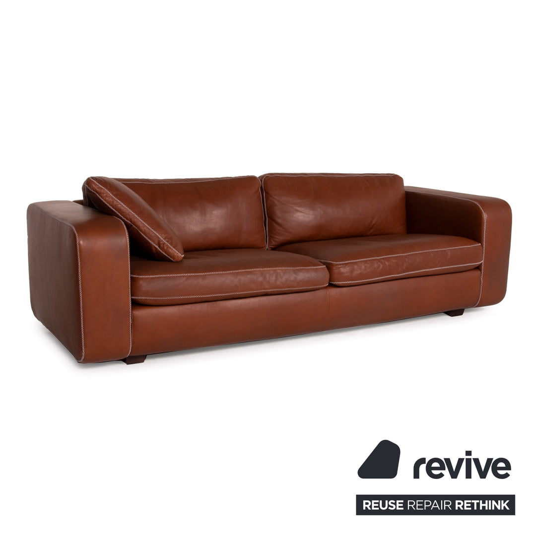 Machalke Valentino Leder Sofa Garnitur Braun 1xDreisitzer 1xZweisitzer Set