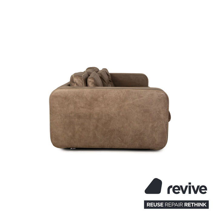 Canapé 4 places en cuir Machalke Valentino gris taupe