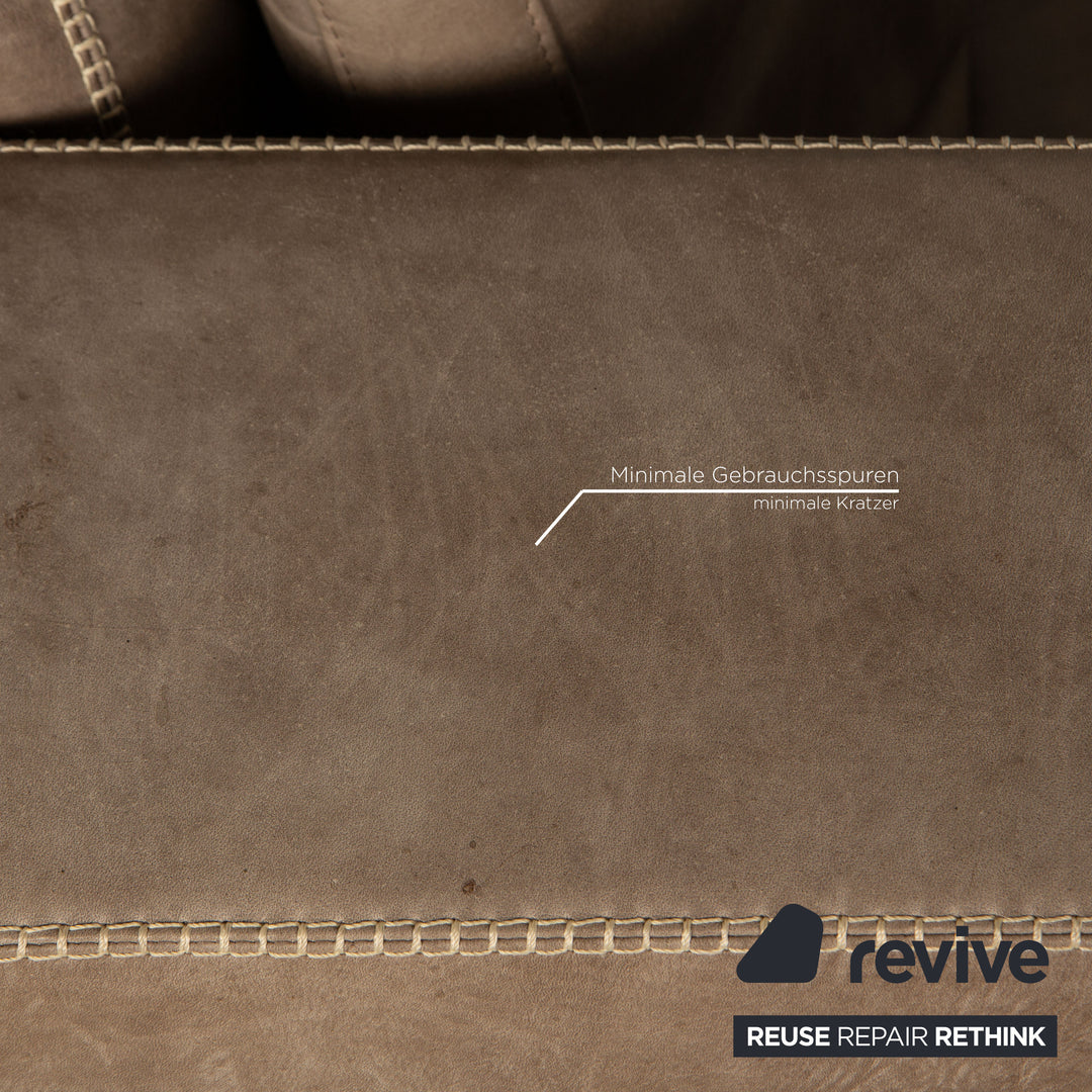 Canapé 4 places en cuir Machalke Valentino gris taupe