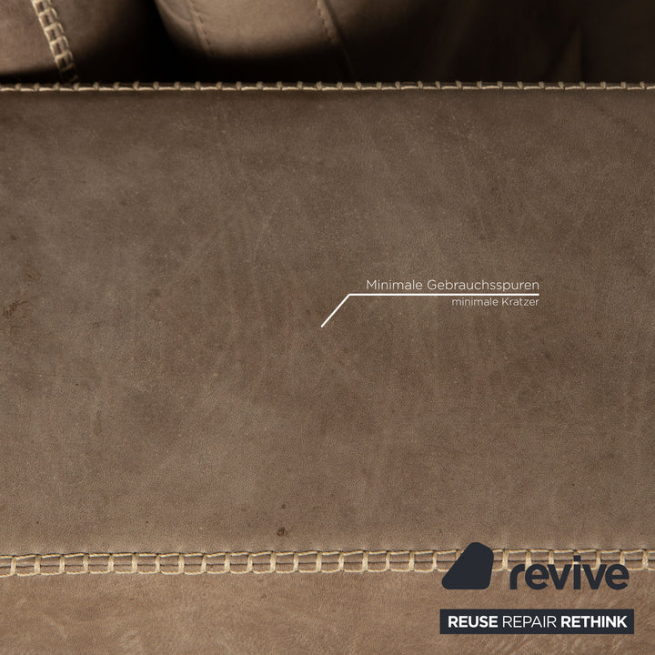 Canapé 4 places en cuir Machalke Valentino gris taupe