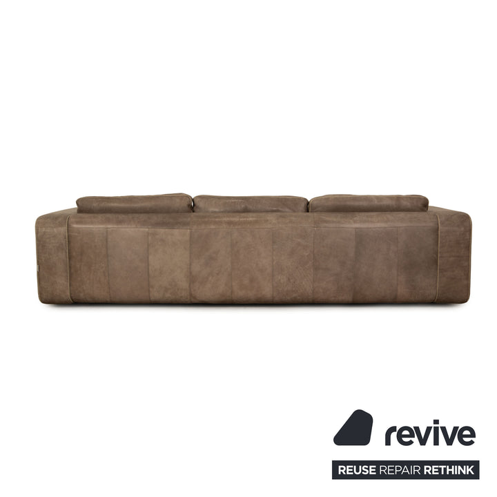 Canapé 4 places en cuir Machalke Valentino gris taupe